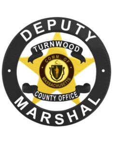Deputy marshal police badge a circular black and yellow logo with a star