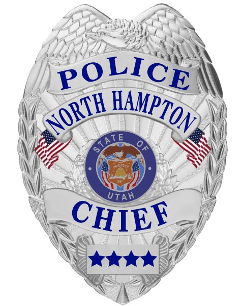 North Hampton police Chief Silver badge Style # 3-C15