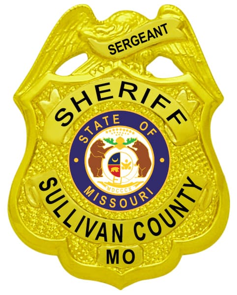 Badge sheriff gold badge with black text