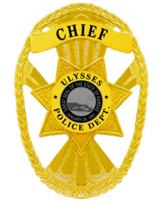 Badge for police a gold badge with a star