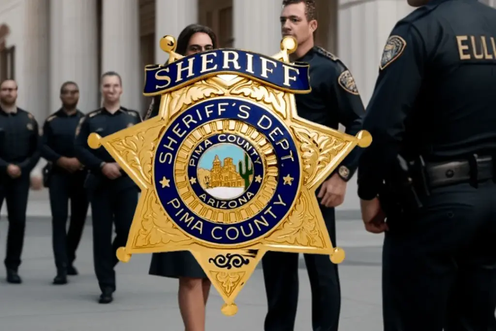 Customizable sheriff badge symbol of authority