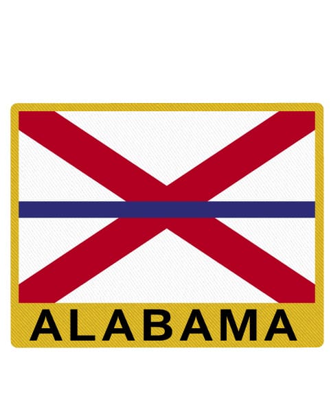 Alabama State Flag Patch Thin Blue Line