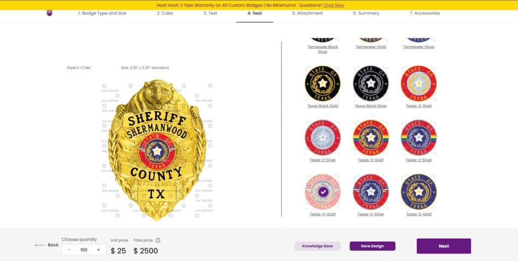 Texas police badges seals