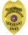 Police badges Gardena Police Department Gold Sergeant badge with black text. Style # 3-F1