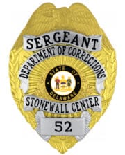 lapd badge Stonewall Department of Corrections Sergeant gold badges with silver panels. Style # 3-f4