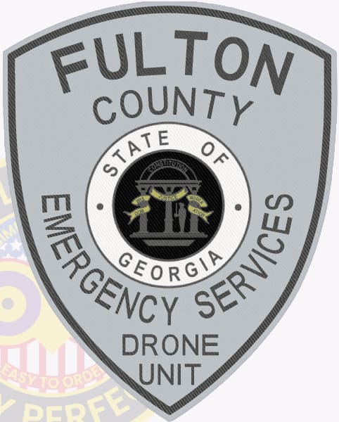 Fulton County Emergency Police Patches In Light Grey