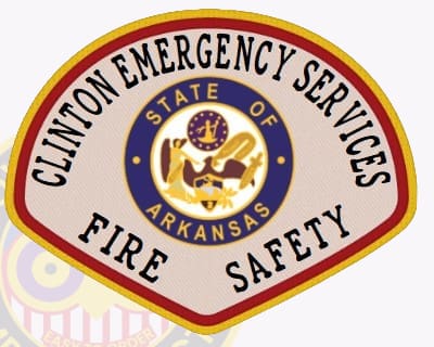 embroidered custom police patches for Clinton emergency services department a close-up of a patch a close-up of a logo