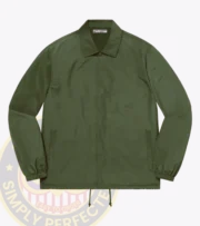 Security Windbreaker Jacket W90-10 Green a green jacket with a logo on it