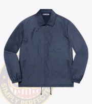 Security Windbreaker Jacket W90-10 Navy Blue a blue jacket with a logo on it