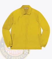 Security Windbreaker Jacket W90-10 Yellow a yellow jacket on a grey background