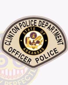 Embroidered custom police patches for clinton police department a close-up of a patch