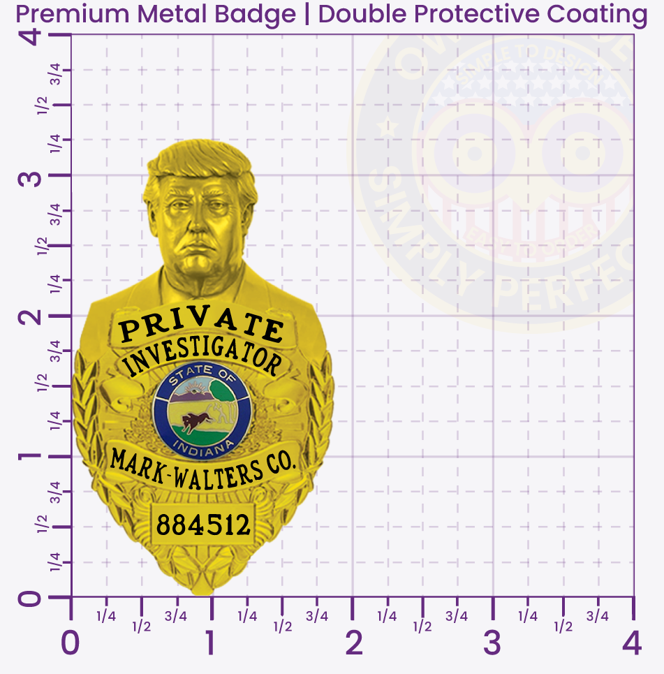 President Trump Police Badge Size 3.25