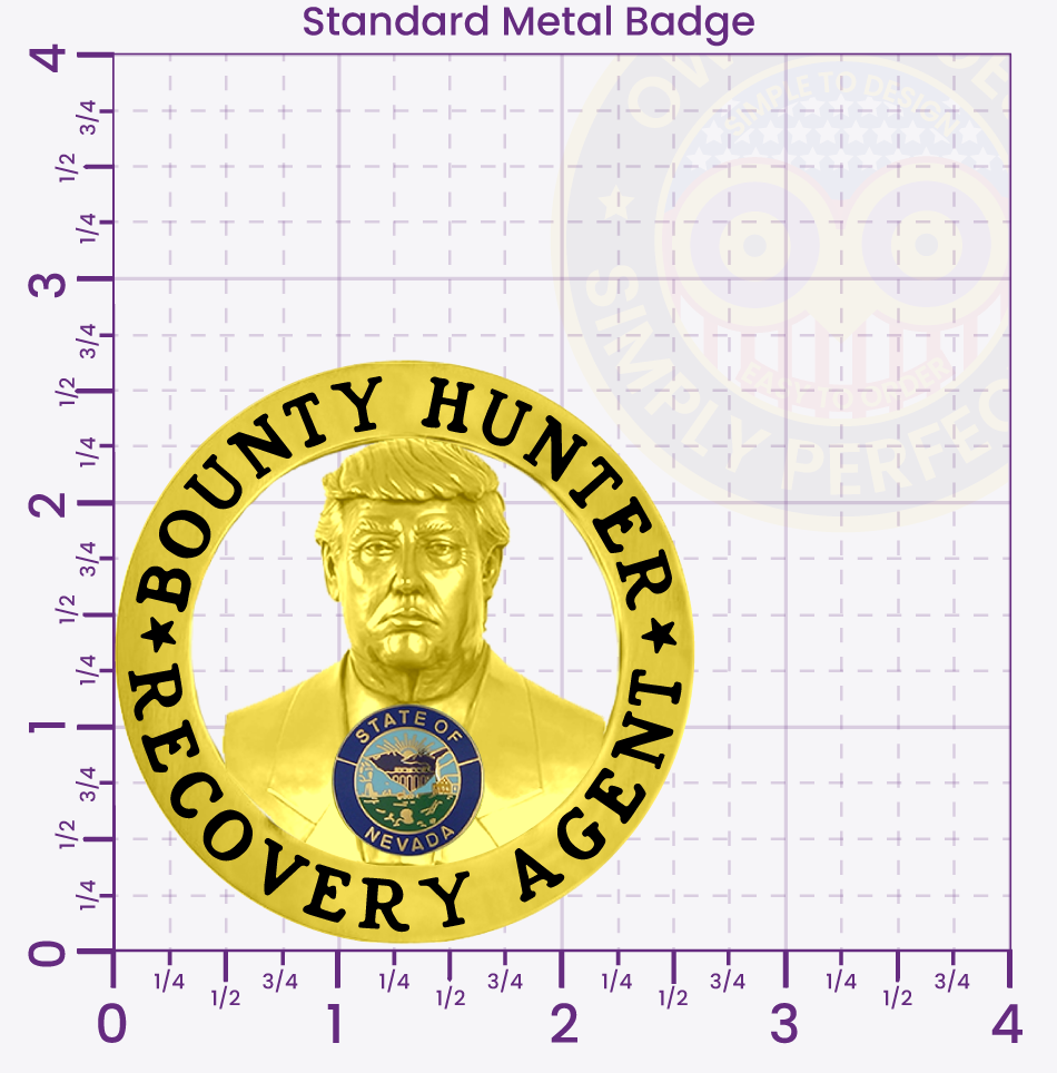 21-BH2DTFRA Bounty Hunter Badge In Black Donald Trump Badge Standard 2.65
