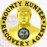 Modern Donald Trump Bust Badge in Circle Banner view 1