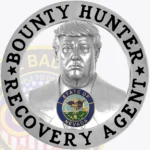Modern Donald Trump Bust Badge in Circle Banner view 2