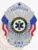 This elegant custom metal badge in silver color showcases the "WESTERN AMBULANCE INC." logo, designed for EMTs, complete with a safety pin attachment for easy fastening.