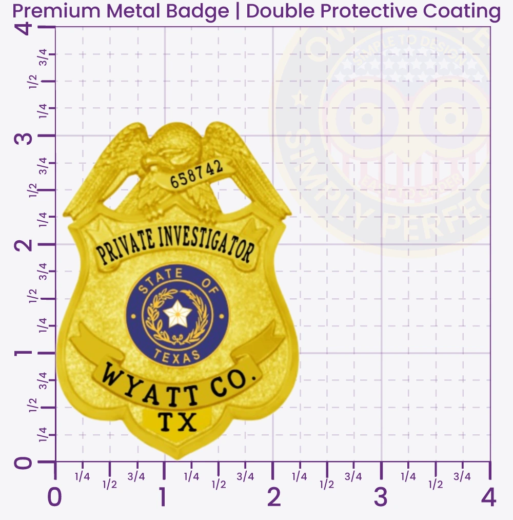 13-B17PI Buy Private Investigator Badge 3.13 Premium