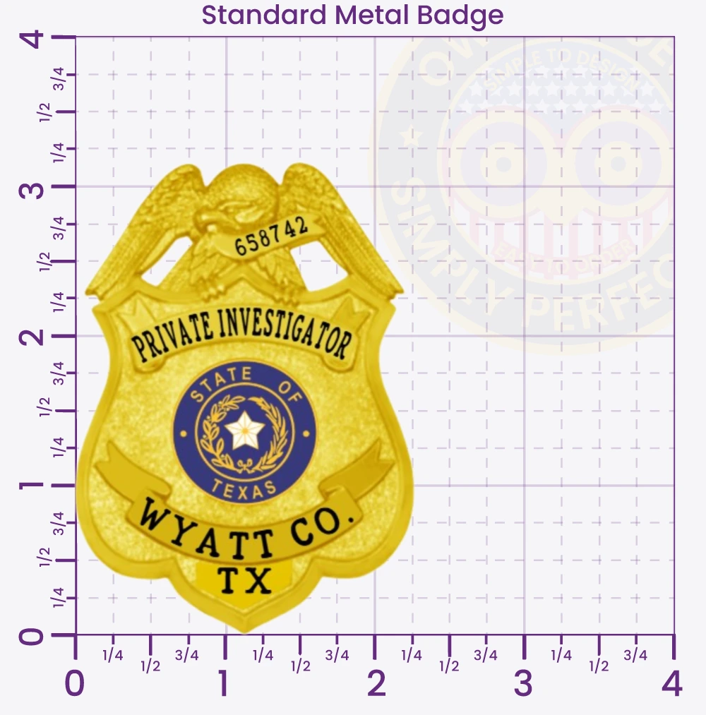 13-B17PI Buy Private Investigator Badge 3.13 Standard