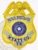 An artistic portrayal of a custom metal badge in gold color with silver panels and a safety pin attachment, prominently featuring "PRIVATE INVESTIGATOR." The badge incorporates an eagle design and the Texas state seal, illustrating its significance as a distinguished accessory for investigators.
