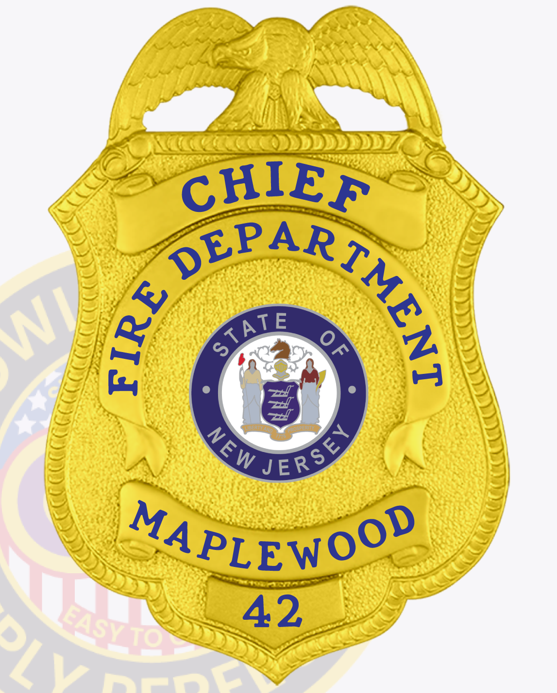 13-C1FF Fire Department Badges Gold Chief