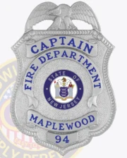 13-C1FF Fire Department Badges Silver Captain