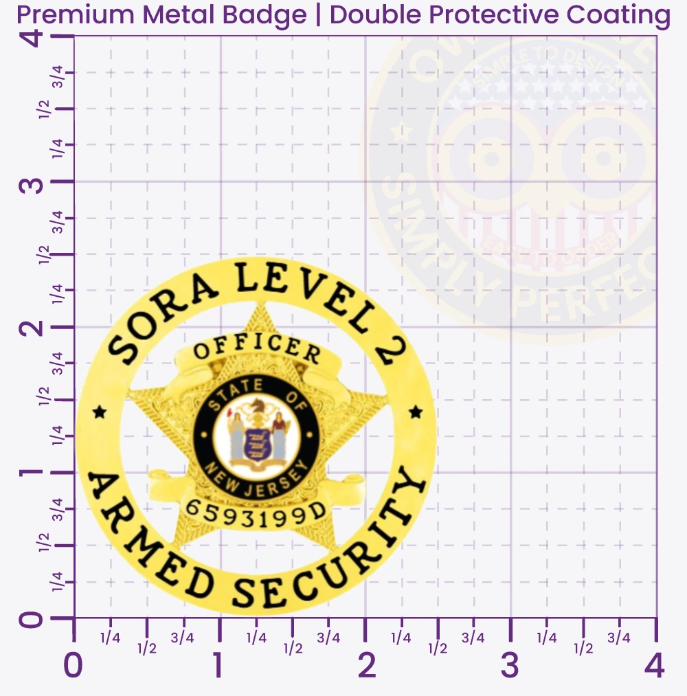 19-A1SA SORA Level 2 Armed Security Badge 2.5x2.5 Premium