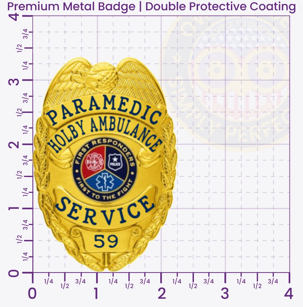 2-C10-2EMT Buy Custom Emergency Medical Technician Badge 3.375 Premium