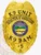 An eye-catching custom metal badge in gold color, designed as a shield with "K9 UNIT" and "DEPARTMENT OF CORRECTIONS" prominently displayed at the top. The central design illustrates the state seal of Ohio, complemented by "K9 BAM" and "#5," equipped with a safety pin attachment for secure wear.