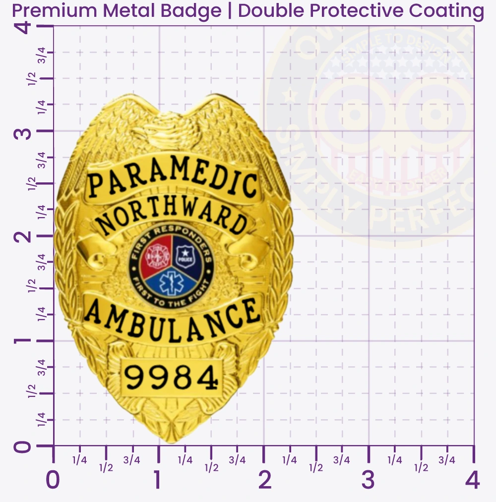 2-C13-3EMT Buy EMT Badges Emergency Medical Technician Badge 3.35 Premium