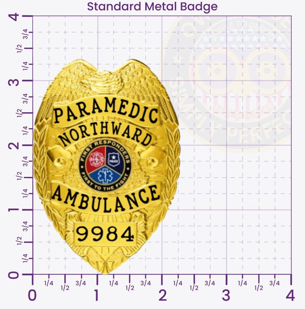 2-C13-3EMT Buy EMT Badges Emergency Medical Technician Badge 3.35 Standard