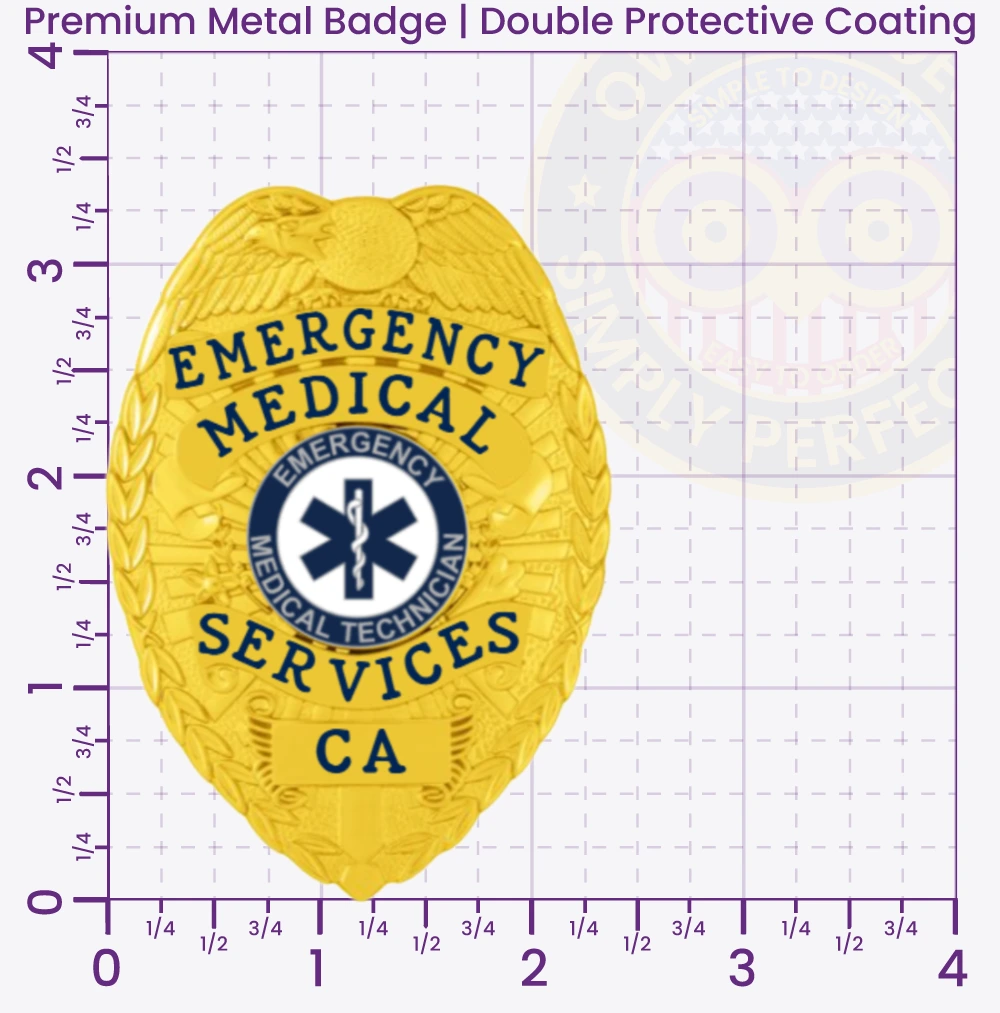2-C13EMT Buy Custom EMT Badges Emergency Medical Technician Badge EMS Badges 3.35 Premium