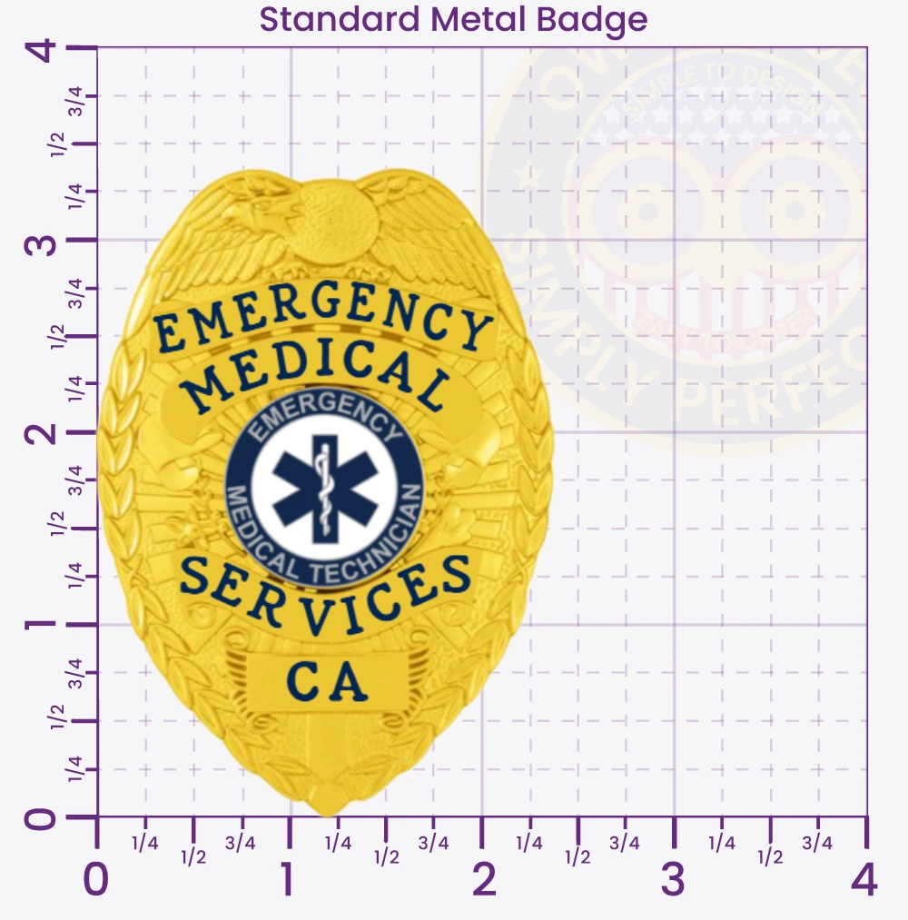 2-C13EMT Buy Custom EMT Badges Emergency Medical Technician Badge EMS Badges 3.35 Standard