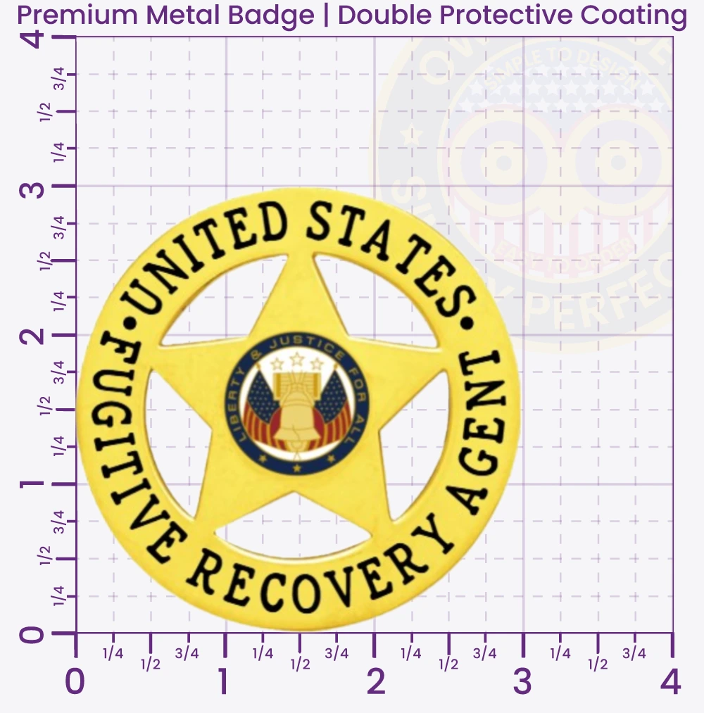 20-A16-2FRA Fugitive Recovery Agent Badges 3 Inch Premium