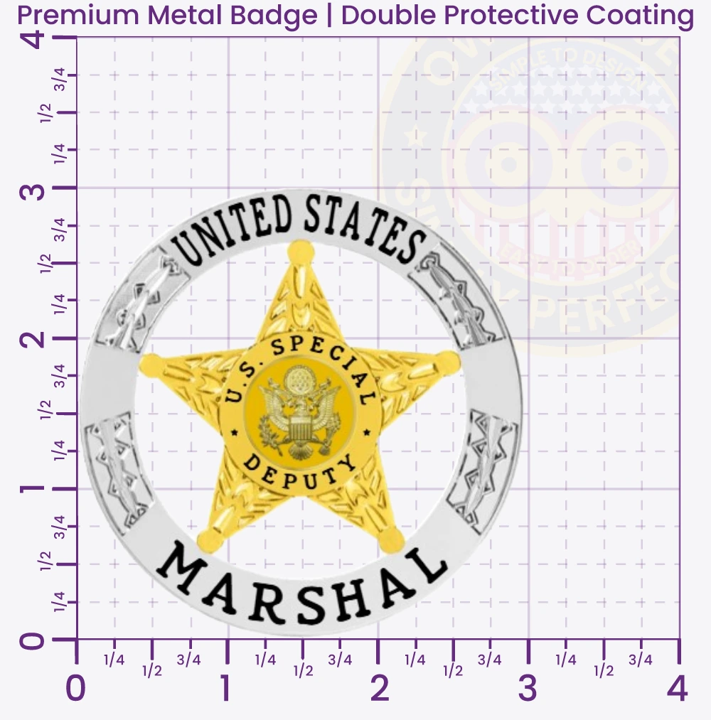 20-H16USM US Marshal Badge 3 inch Premium Badges