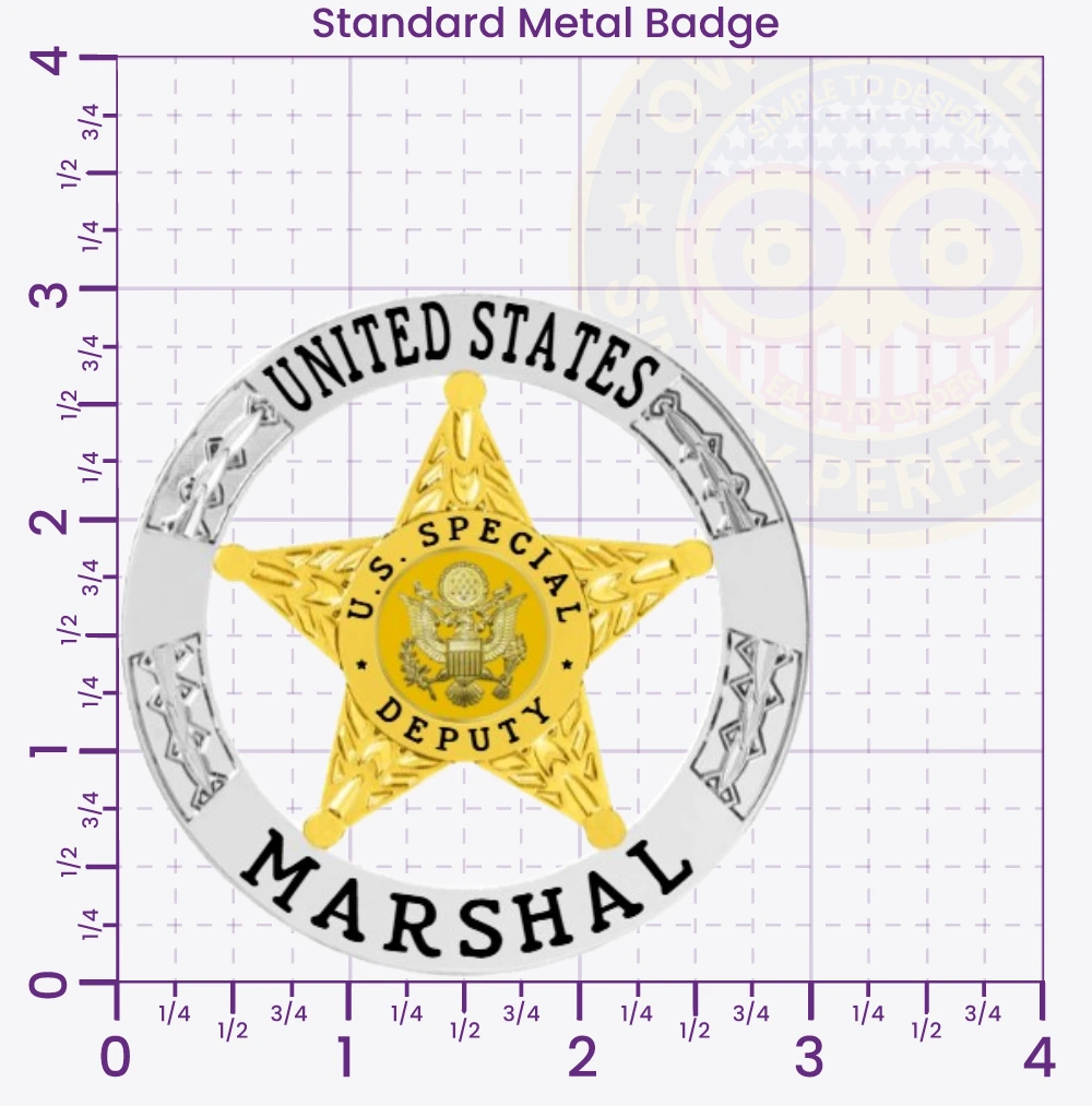 20-H16USM Buy Custom US Marshal Badge 3 inch Standard