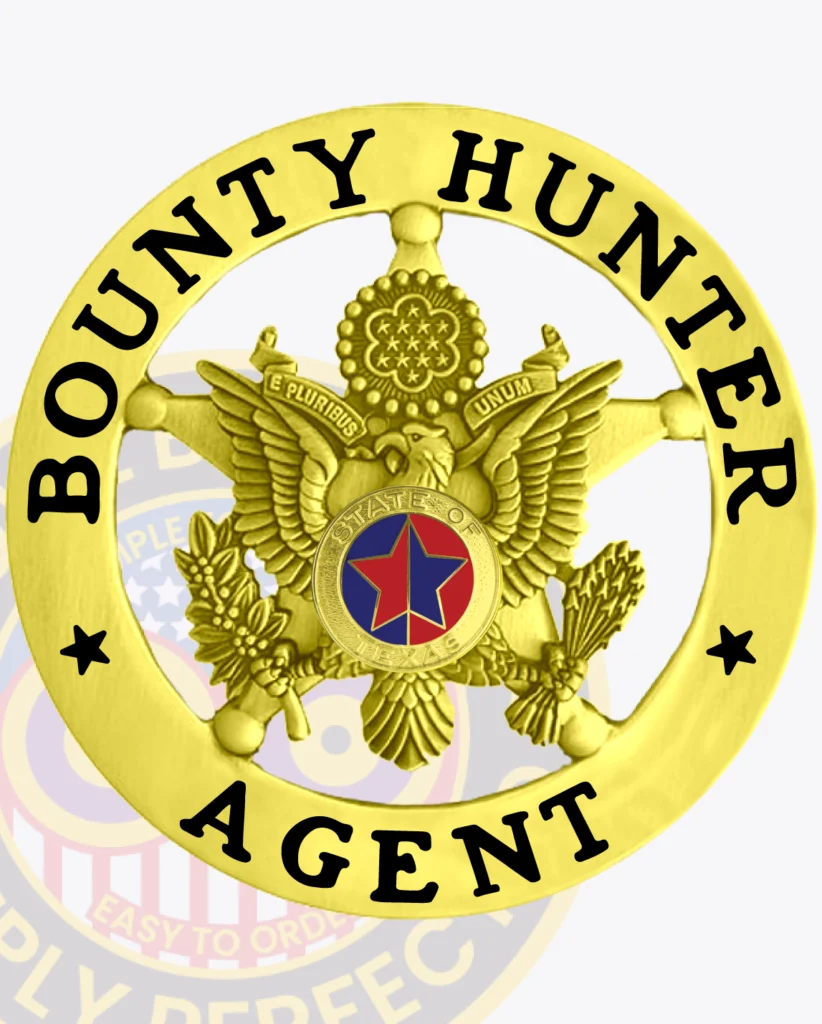 Vintage 5 Point Star Shield with Eagle Center, Rounded Star Points, 2 Text Panels, in Circle Banner Badge - round - main view