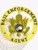 A gleaming custom metal badge in gold color with a safety pin attachment, prominently displaying "BAIL ENFORCEMENT AGENT." The badge features an eagle emblem and intricate designs, symbolizing authority and professionalism in bail enforcement.
