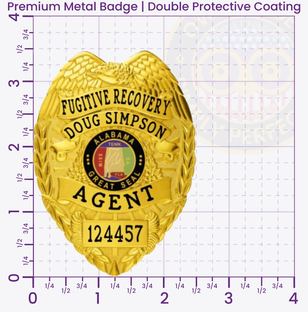 3-C11FRA Buy Fugitive Recovery Agent Badges 3.5 Inch Premium
