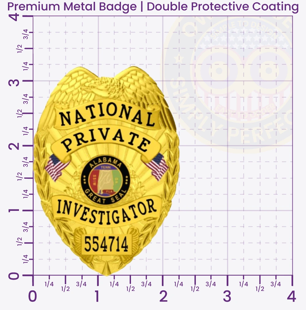 3-C15PI Buy Private Investigator Badge 3.25 Premium