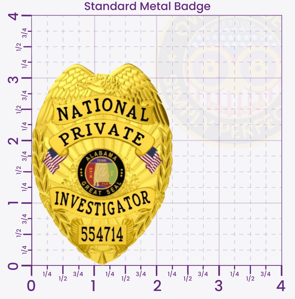 3-C15PI Buy Private Investigator Badge 3.25 Standard