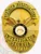 An elegant custom metal badge in gold color with a safety pin attachment, displaying the text "FORSHIEM INVESTIGATIONS." The badge features ornate designs, including an eagle and the Georgia state seal, symbolizing professionalism and expertise in the field.