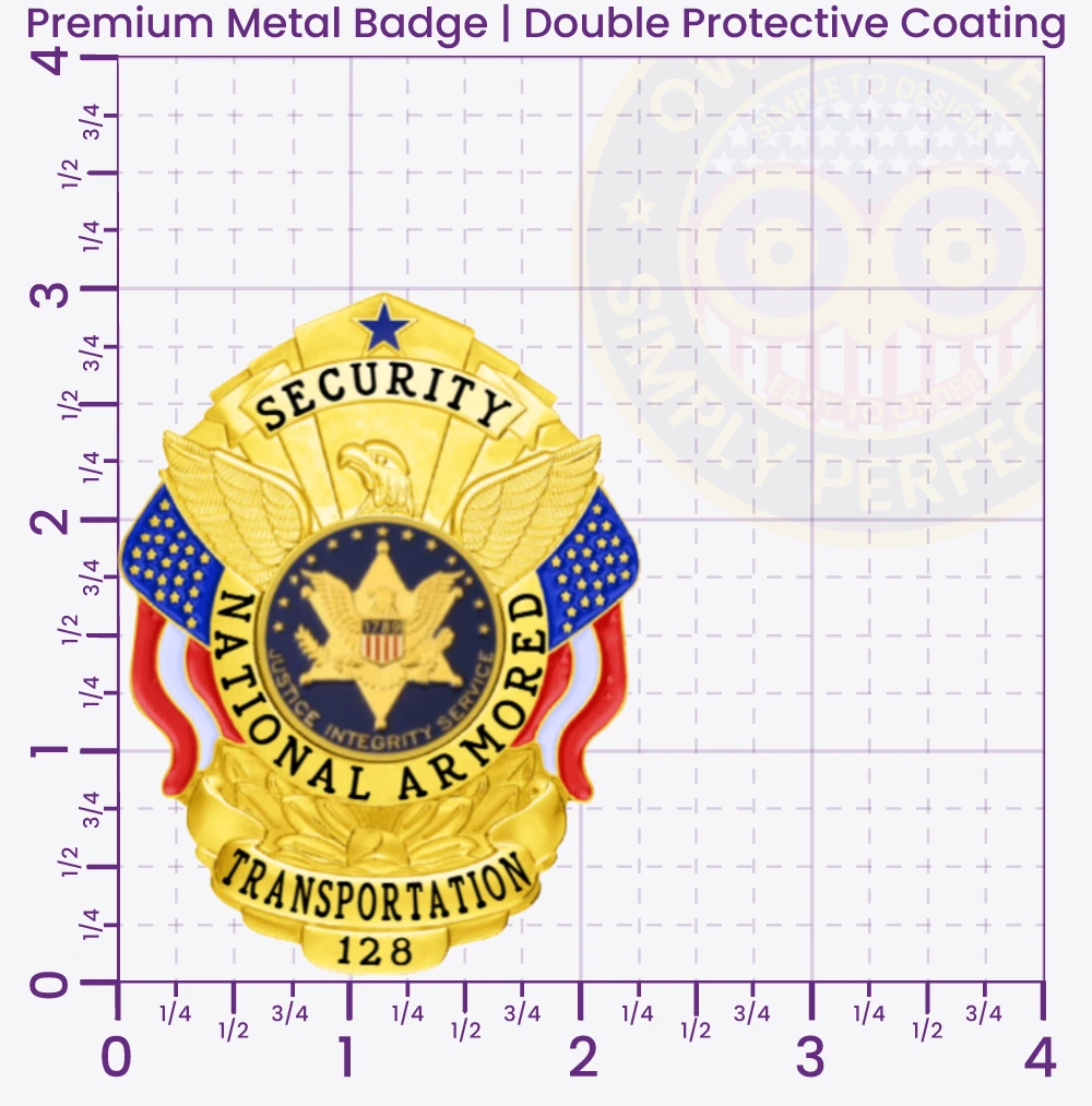 1-A10SOB Buy Custom Security Officer Badges And Design, Create, Build and Order Security Badges Armored Car Transport Badges Silver Badges Investigator 3 Premium Badges