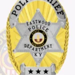 Sleek Oval Shield with 6 Point Star Center, Starburst Background, 6 Text Panels, Braid Border Badge view 2