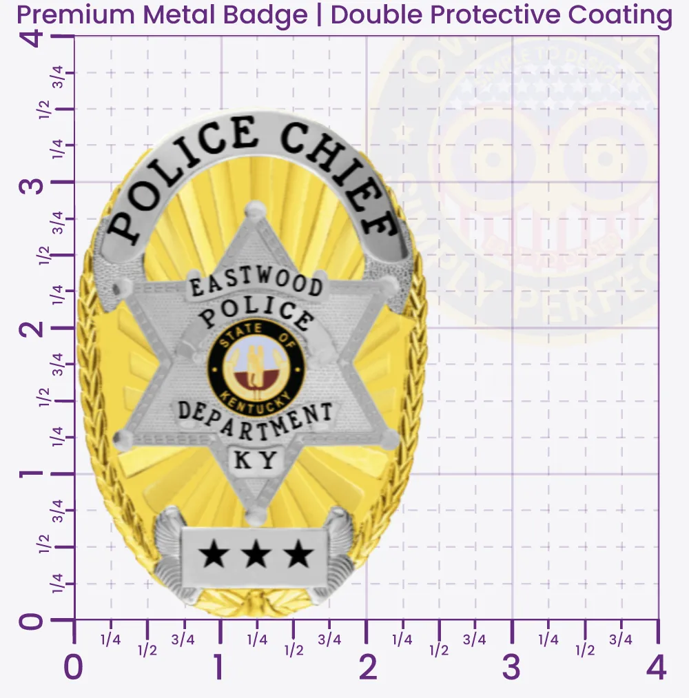 11-19F1 Custom Police Badges And Design, Create, Build and Order Personalized Police Badges Officer Badges Gold Badges 3.56 Premium