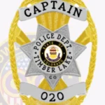 Contemporary Oval Badge with 6 Point Star Center, Ray Background, 5 Text Panels, Braided Edge view 2