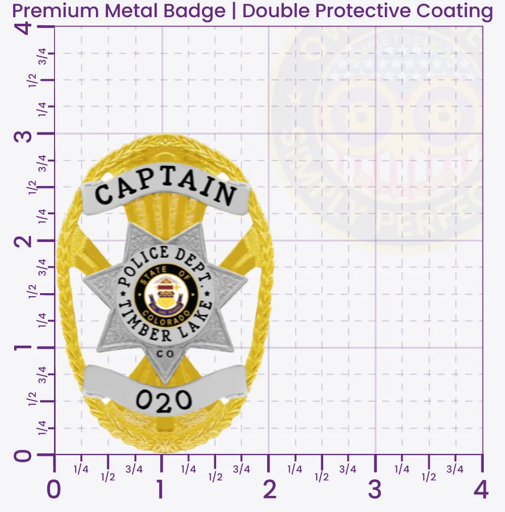 11-D15H11B Custom Badges And Design, Create, Build and Order Custom Badges Personalized Badges Officer Badges Timber Lake Police Gold Badges 3 Premium