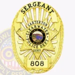 Traditional Oval Badge with 7 Point Star Center, 6 Text Panels, Sunburst Background, Cord Edge view 1