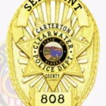 Traditional Oval Badge with 7 Point Star Center, 6 Text Panels, Sunburst Background, Cord Edge view 2