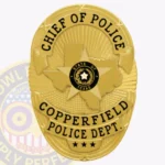 Oval Badge with Texas 5 Point Star Center, Sunburst Background, 4 Text Panels, Line Edge 11-D22TXPLB view 1