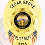 Modern Oval Shield Badge with 7 Pointed Star Center, 2 Flags, 4 Panels, Classic Border 11-F4PLB view 2